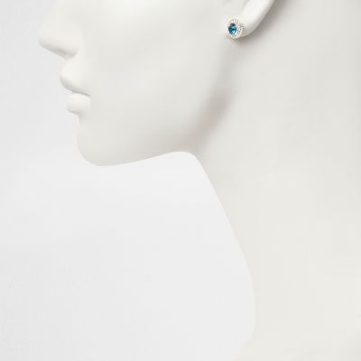 Blue December birthstone stud earrings
